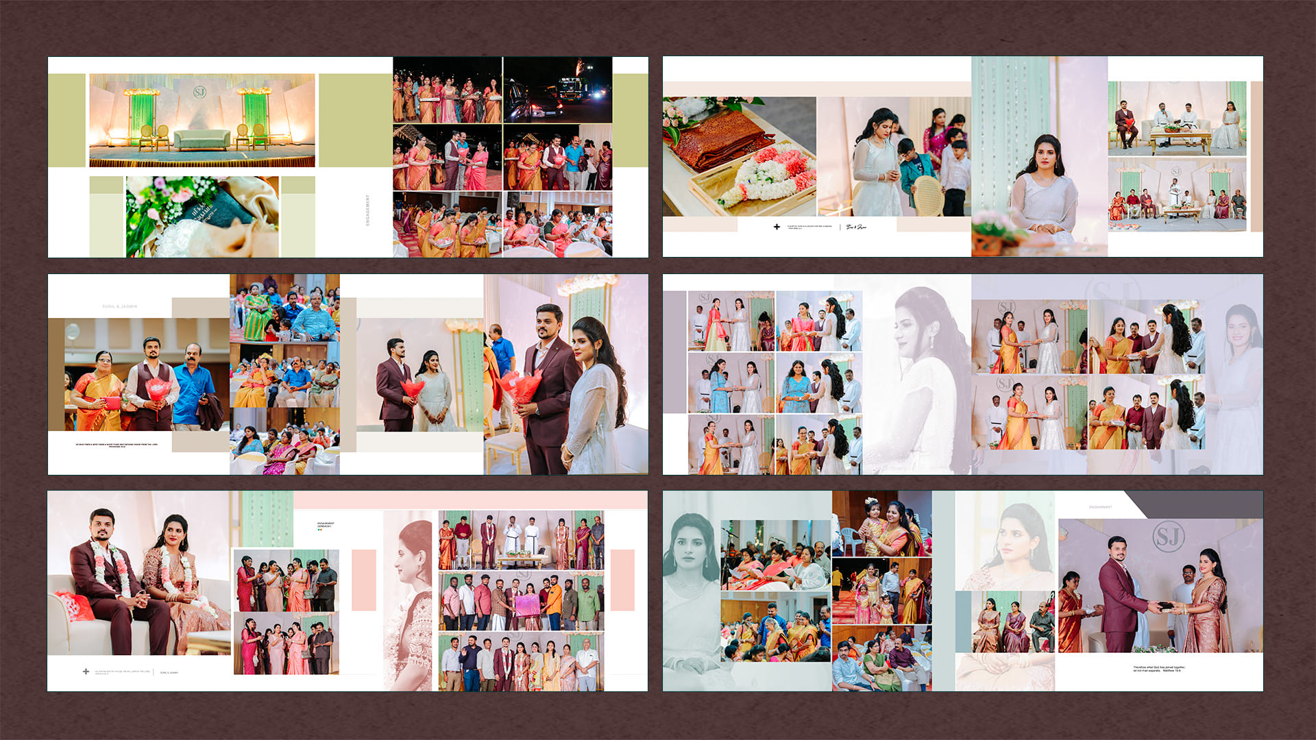 Engagement Full Event Album PSD | High-quality wedding album PSD | AMMU CREATION